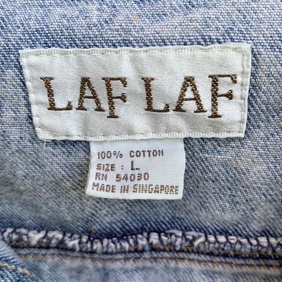 Vintage Denim distressed jean Jacket  Women size large - Picture 4 of 4